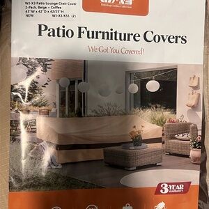 Beige and Coffee Patio Furniture Cover